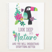 kleurrijke tropische bloemen en inspirerend toucan planner (Voorkant)
