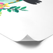 kleurrijke tropische bloemen en inspirerend toucan poster (Hoek)