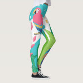 Kleurrijke tropische bloemen en vogelcollage leggings (Rechts)