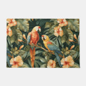 Kleurrijke tropische bloemen en vogels deurmat (Voorkant)