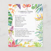 Kleurrijke tropische bloemen Geometrisch goudlijst Flyer (Achterkant)