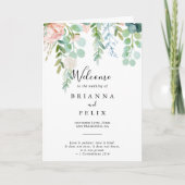 Kleurrijke Tropische Bloemen Gevouwen Bruiloft Programma (Voorkant)