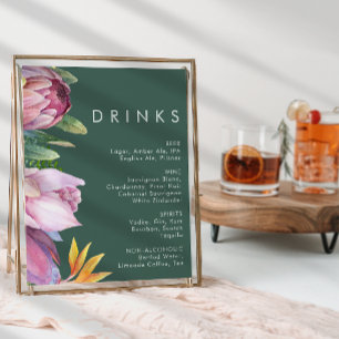 Kleurrijke Tropische Bloemen   Groene Trouwdranken Poster