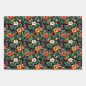 Kleurrijke tropische bloemen inpakpapier vel (Voorkant 3)
