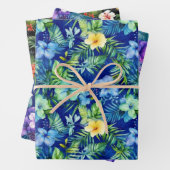 Kleurrijke tropische bloemen inpakpapier vel (In situ)