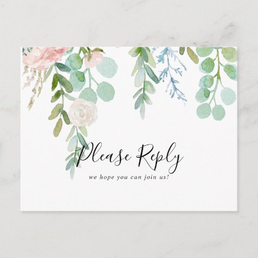 Kleurrijke Tropische Bloemen Menu Keuze RSVP Brief (Voorkant)