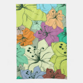 Kleurrijke tropische bloemen naadloos patroon theedoek (Verticaal)