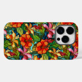 Kleurrijke tropische bloemen patroon, hibiscus Case-Mate iPhone case (Achterkant (horizontaal))