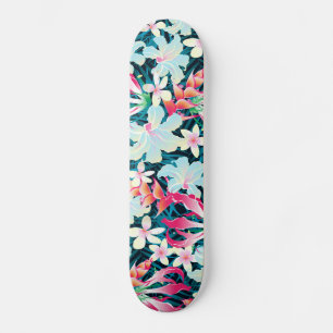 Kleurrijke tropische bloemen persoonlijk skateboard