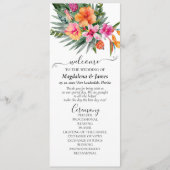 Kleurrijke tropische bloemen roze Sinaasappel brui Programmakaart (Voorkant)