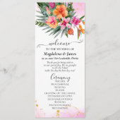 Kleurrijke tropische bloemen roze Sinaasappel brui Programmakaart (Voorkant)