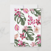 Kleurrijke tropische bloemen RSVP kaartje (Achterkant)