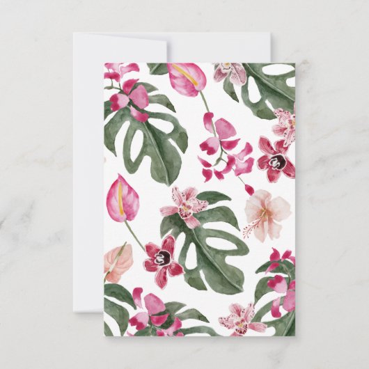 Kleurrijke tropische bloemen RSVP kaartje (Achterkant)