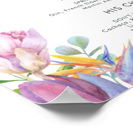 Kleurrijke Tropische Bloemen | Signature Drankjes Poster (Hoek)