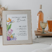 Kleurrijke Tropische Bloemen | Signature Drankjes Poster