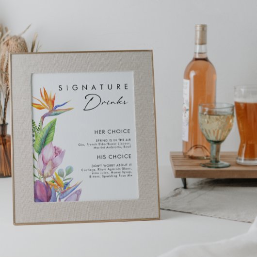 Kleurrijke Tropische Bloemen | Signature Drankjes Poster
