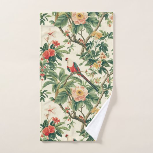 Kleurrijke tropische bloemen Vogels Bad Handdoek (Handdoek)