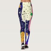 Kleurrijke tropische bloemen & vogels collage 2 leggings (Achterkant)