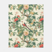 Kleurrijke tropische bloemen Vogels Fleece Deken (Voorkant)
