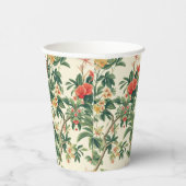 Kleurrijke tropische bloemen Vogels Papieren Bekers