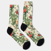 Kleurrijke tropische bloemen Vogels Sokken (Rechts)