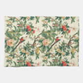 Kleurrijke tropische bloemen Vogels Theedoek (Horizontaal)