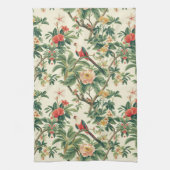 Kleurrijke tropische bloemen Vogels Theedoek (Verticaal)