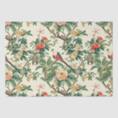 Kleurrijke tropische bloemen Vogels Tissuepapier (Voorkant)