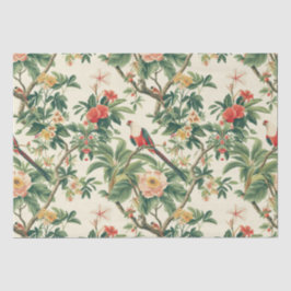 Kleurrijke tropische bloemen Vogels Tissuepapier