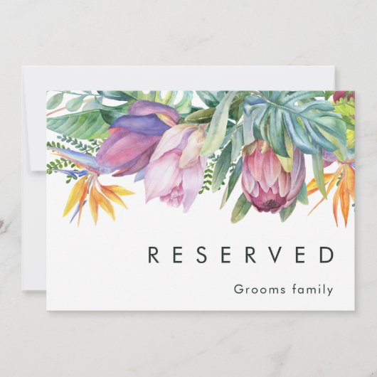 Kleurrijke Tropische Bloemen | Voorbehouden Bord (Voorkant)