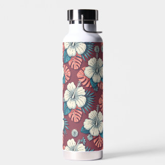 Kleurrijke tropische bloemen waterfles