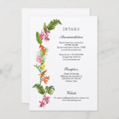Kleurrijke tropische bloemen Weddenschap details Informatiekaartje (Voorkant / Achterkant)