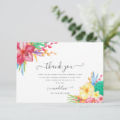 Kleurrijke Tropische Bloemige Strand Bruiloft Fees Bedankkaart (Staand voorkant)