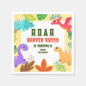 Kleurrijke tropische dinosaurus verjaardagsfeestje servet (Voorkant)