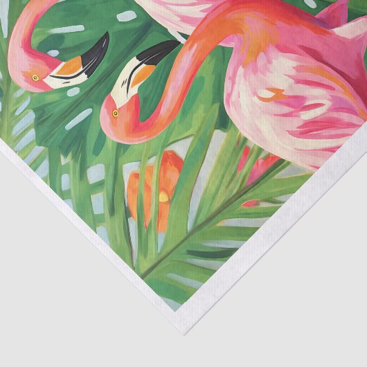 Kleurrijke Tropische Flamingo's Decoupage Weefsel Tissuepapier (Detail)