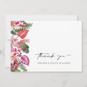 Kleurrijke tropische Floral Bedankkaart (Voorkant)