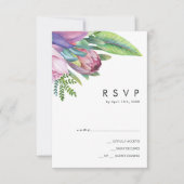 Kleurrijke tropische Floral | Donkere Paarse RSVP- RSVP Kaartje (Voorkant)