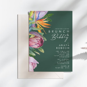 Kleurrijke tropische Floral   Green Brunch en Bubb Kaart