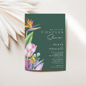 Kleurrijke tropische Floral | Green Couples Shower Kaart
