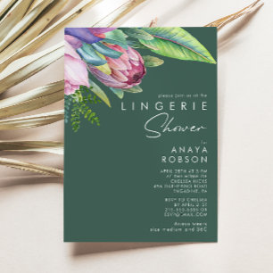 Kleurrijke tropische Floral   Green Lingerie Showe Kaart