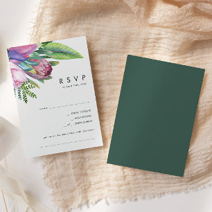Kleurrijke tropische Floral   Green Song-verzoek RSVP Kaartje
