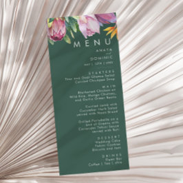 Kleurrijke tropische Floral | Green Wedding Dinner Menu