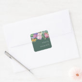 Kleurrijke tropische Floral | Groene envelopzegels Vierkante Sticker (Envelop)