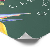 Kleurrijke tropische Floral | Groene kaarten en ca Poster (Hoek)