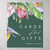 Kleurrijke tropische Floral | Groene kaarten en ca Poster (Voorkant)