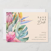 Kleurrijke tropische Floral | Horizontaal profiel Save The Date (Voorkant)