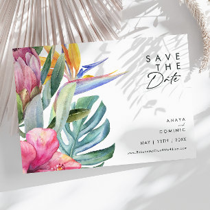 Kleurrijke tropische Floral   Horizontaal Save The Date