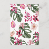 Kleurrijke tropische Floral Informatiekaartje (Achterkant)