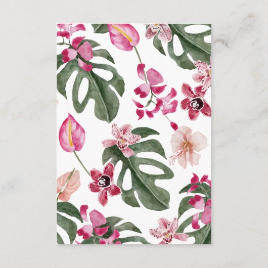Kleurrijke tropische Floral Informatiekaartje (Achterkant)