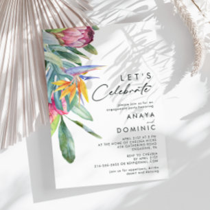 Kleurrijke tropische Floral   Laten we vieren Kaart